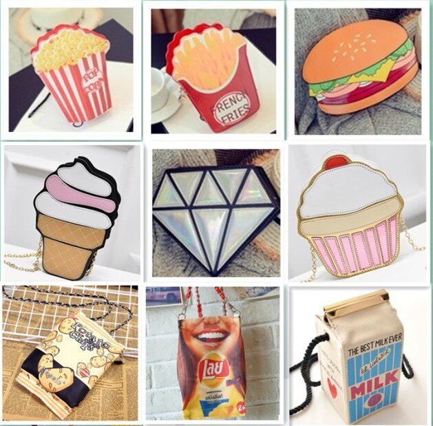 Soft sister lovely Cartoon ice cream hamburger new pattern personality originality Bag One shoulder Diagonal Chain bag Mobile phone bagin the Leather/Lady bags/Men's bag, Ms. bags  category - from Buy2taobao.com to provide professional Taobao agent buy service