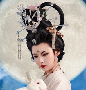八十七神仙卷女仙头冠-3d打印透明仙气古风汉服发冠头饰影视旅拍