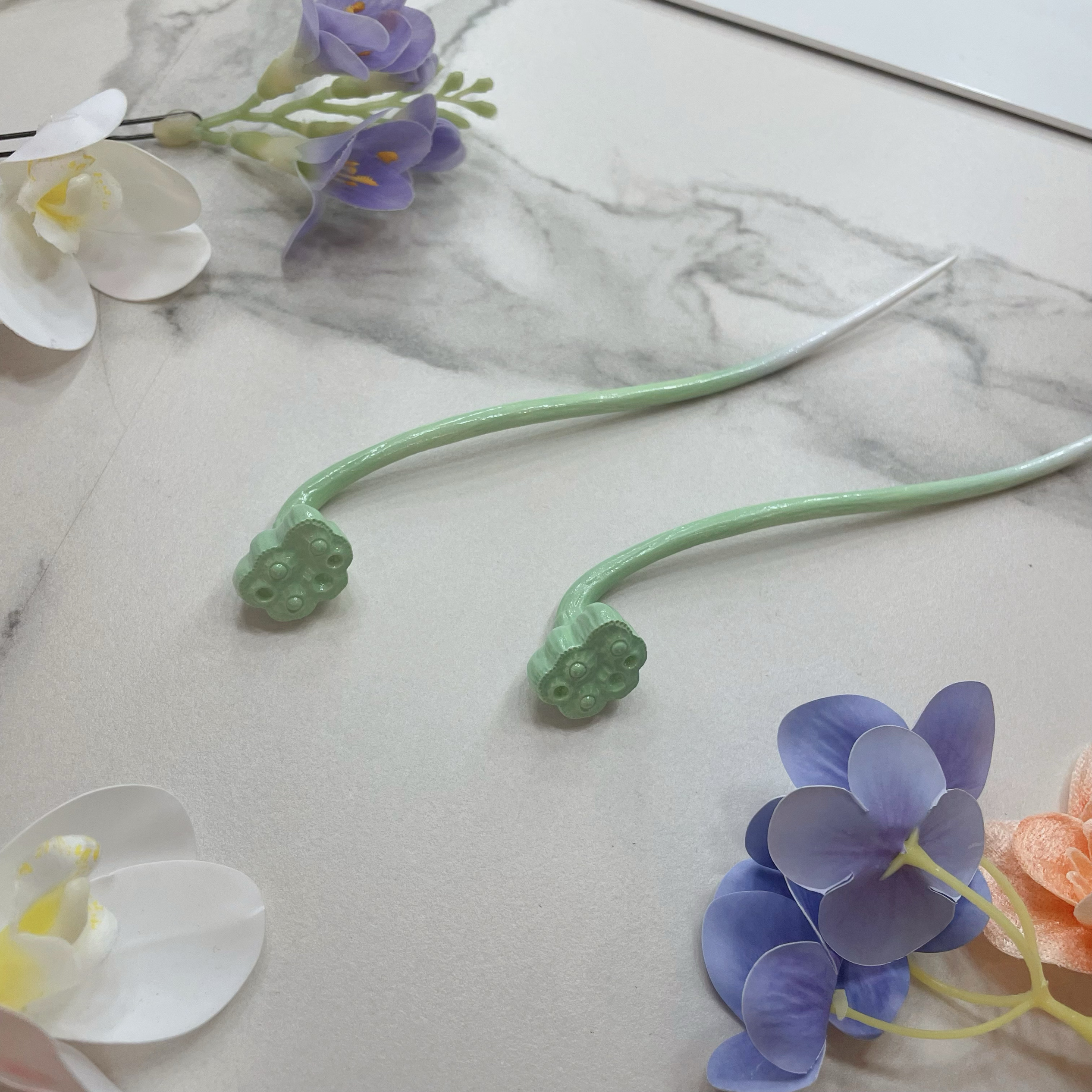 莲藕发簪原创饰品簪子3d打印汉服配饰新中式古风饰品旗袍头饰