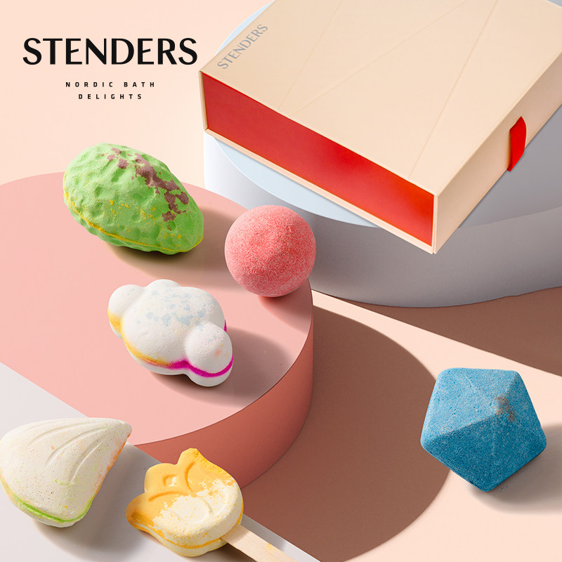stenders施丹兰泡浴球精油球浴盐约150g*6泡澡球气泡弹泡澡球礼盒