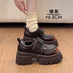 2025春季 松糕底圆头高跟 布一脚蹬2025年春季 新款