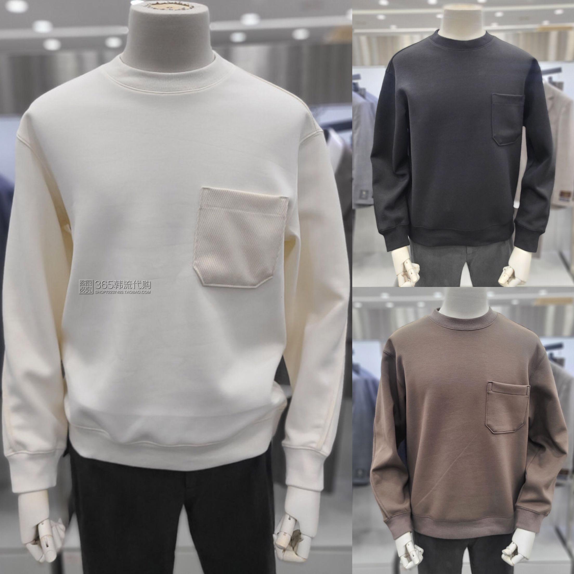 ZIOZIA高端ANDZ韩国代购2025年春季纯色圆领套头青年休闲打底T恤