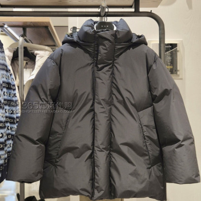 BON韩国代购2025年冬季韩版灰色脱卸帽短款加厚鹅绒羽绒服外套男
