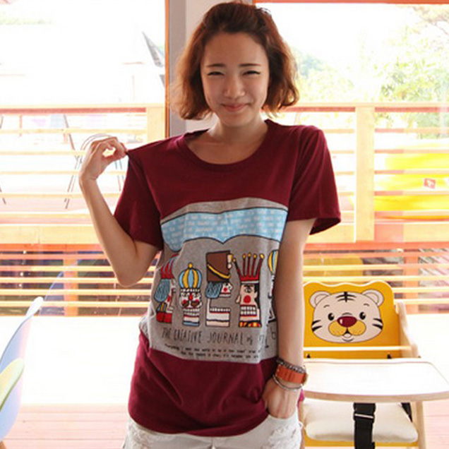 清仓款韩版夏季宽松休闲百搭卡通ins圆领短袖T体恤衫女装纯棉在类目 女装/女士精品, T恤中 - 来自Buy2taobao.com提供专业的淘宝代购服务