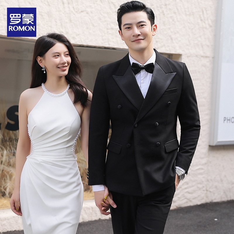 罗蒙新郎西装男套装宴会结婚礼服