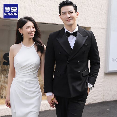 罗蒙新郎西装男套装宴会结婚礼服
