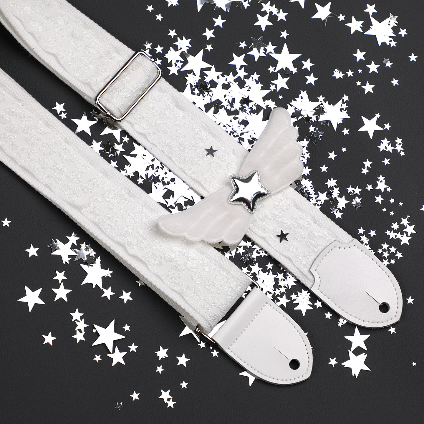 原创银星翅膀通用吉他背带适用各种电吉他贝斯肩带民谣木吉他琴带