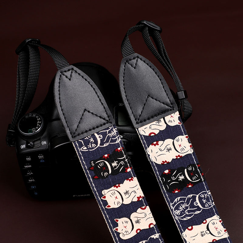 原创福猫墨兰相机背带可斜挎单反肩带减压