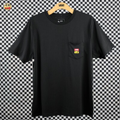 老万VANS范斯男女休闲运动黑色印花圆领夏季T恤短袖 VN0A54MXBLK