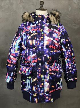 老万VANS范斯JACKET女士长款羽绒服保暖加厚连帽外套VN0004EJI67