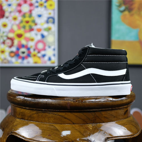 VANS老万sk8-mid侧条纹休闲板鞋