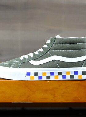 老万VANS范斯SK8-Mid秋冬男女情侣棋盘格防滑高帮鞋 VN0A391F2BN