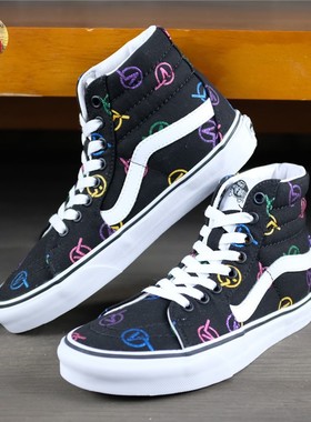 老万VANS SK8-HI 男女彩色印花高帮运动休闲板鞋 VN0A4BV616Y