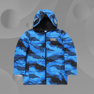 李宁正品男童运动时尚鸭绒中羽绒服眼镜口罩潮流冬季保暖YYMP033