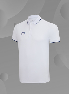 李宁短袖男子polo衫T恤22年新健身训练透气速干运动上衣APLS093-1