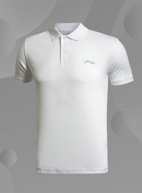 Lining/李宁短袖POLO衫男女同款速干翻领T恤运动短袖APLN337