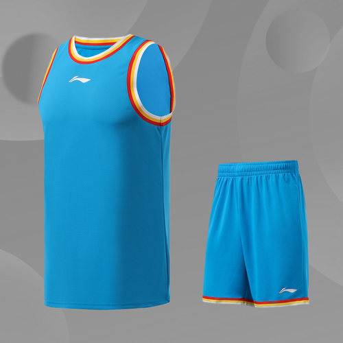 李宁篮球套装夏季背心篮球服帅气宽松运动裤五分裤两件套AATR011