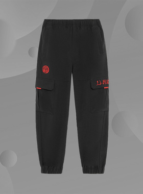 李宁童装运动长裤男大童运动生活防泼水宽松春季运动长裤YYKS011