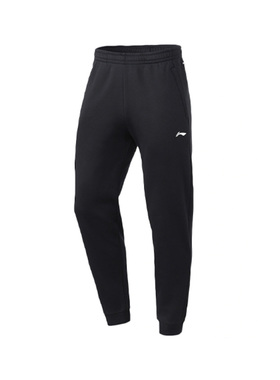 Lining/李宁正品训练系列男子加绒保暖束脚针织运动长裤AKLQ629