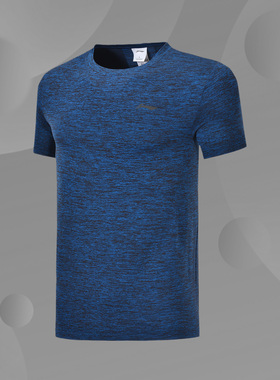 李宁正品休闲时尚运动潮流休闲透气训练系列男子短袖T恤ATSP095