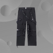 反伍BADFIVE长安少年男子直筒宽松休闲长裤 李宁正品 新款 AKXR621