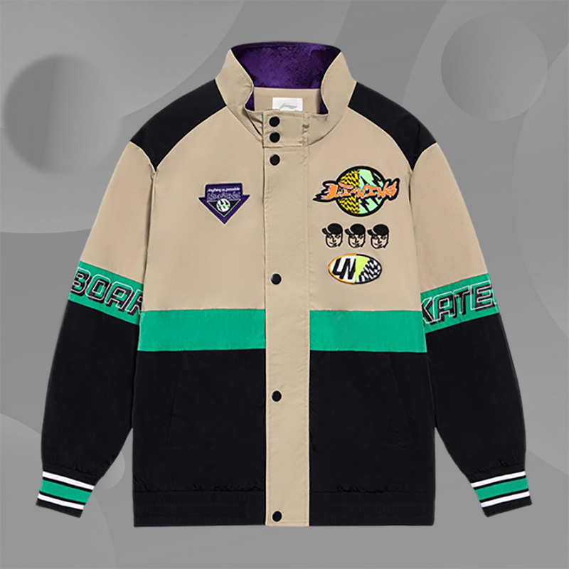 Lining/李宁正品男大童时尚潮流百搭休闲宽松立领运动外套YJDS007