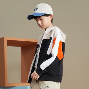 男大童天马行空宽松开衫 春秋新款 连帽外套YWDS269 李宁正品 Lining