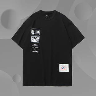 正品 T恤AHSR501 李宁X联名系列男子运动休闲圆领舒适短袖