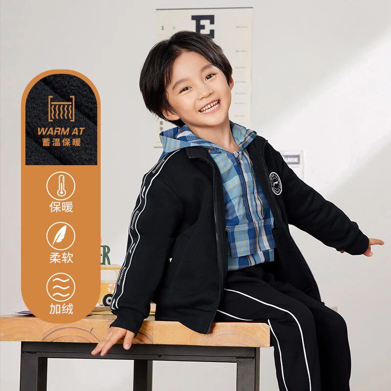 Lining/李宁正品卓大王联名女童新款连帽套头休闲运动卫衣YWDS457