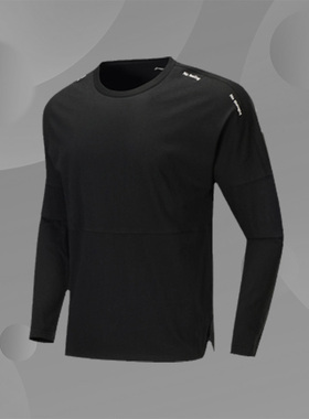 Lining/李宁正品秋季男子运动休闲吸湿排汗圆领长袖T恤AHSP347