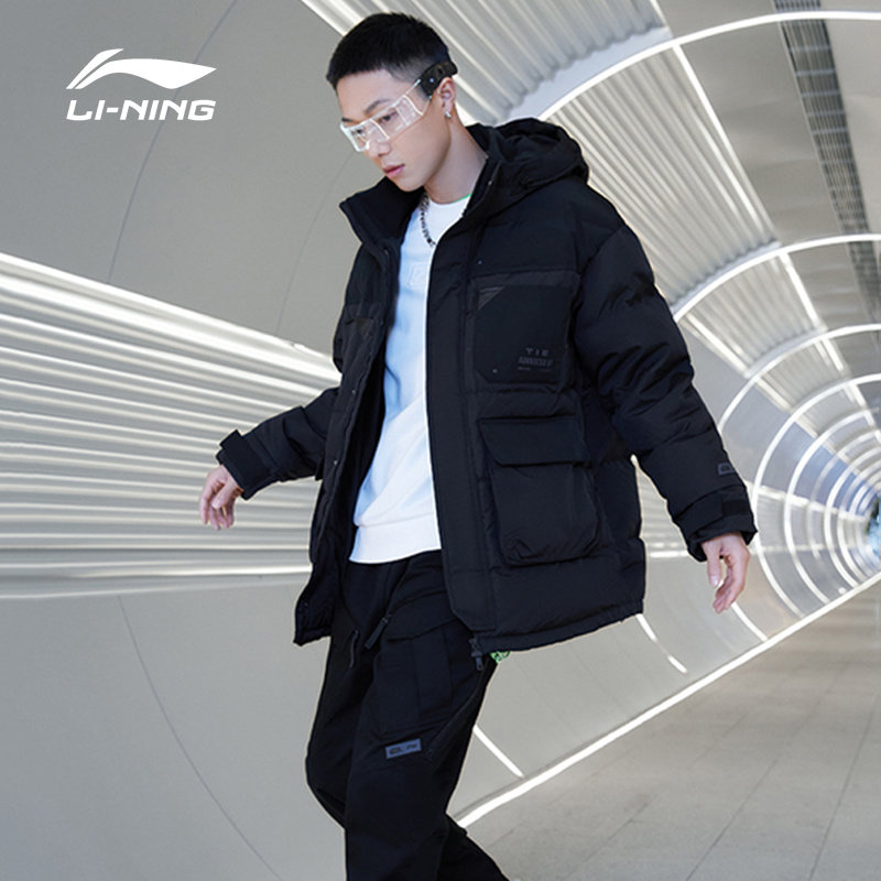 李宁冬季星球大战系列中长款白鹅绒保暖加厚羽绒服 AYMR209