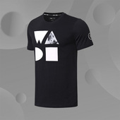 正品 T恤图案文化衫 AHSN061 韦德纯棉舒适透气短袖 李宁男子夏季