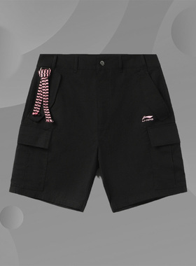 李宁×ERIK ELLINGTON灵腾联名专业滑板运动宽松休闲短裤AKSR751