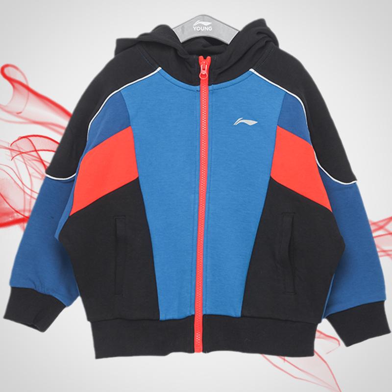 李宁春季6岁左右宽松版连帽童装