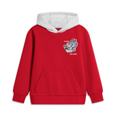 新款 Lining 李宁正品 儿童拼色休闲宽松针织连帽套头卫衣YWDU031