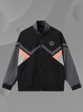 李宁正品夹克男韦德系列开衫长袖立领宽松休闲梭织运动服AJDR375