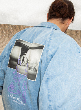 Lining/李宁正品夏季男子xOG_SLICK联名宽松潮流牛仔外套AJDT543