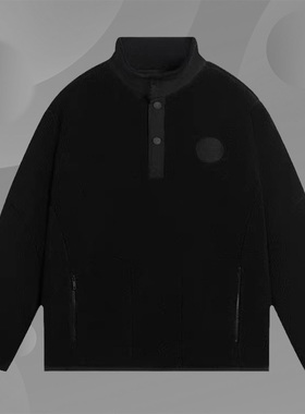 李宁正品新款男女同款运动休闲时尚半拉连加绒保暖外套AAES939