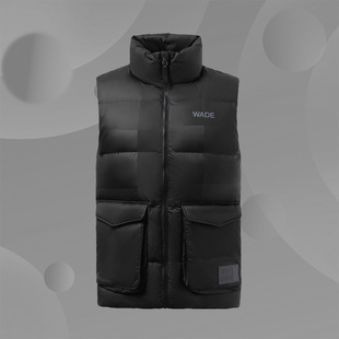 李宁羽绒马甲冬季新款男子韦德系列90%灰鹅绒立领马甲AMRR019