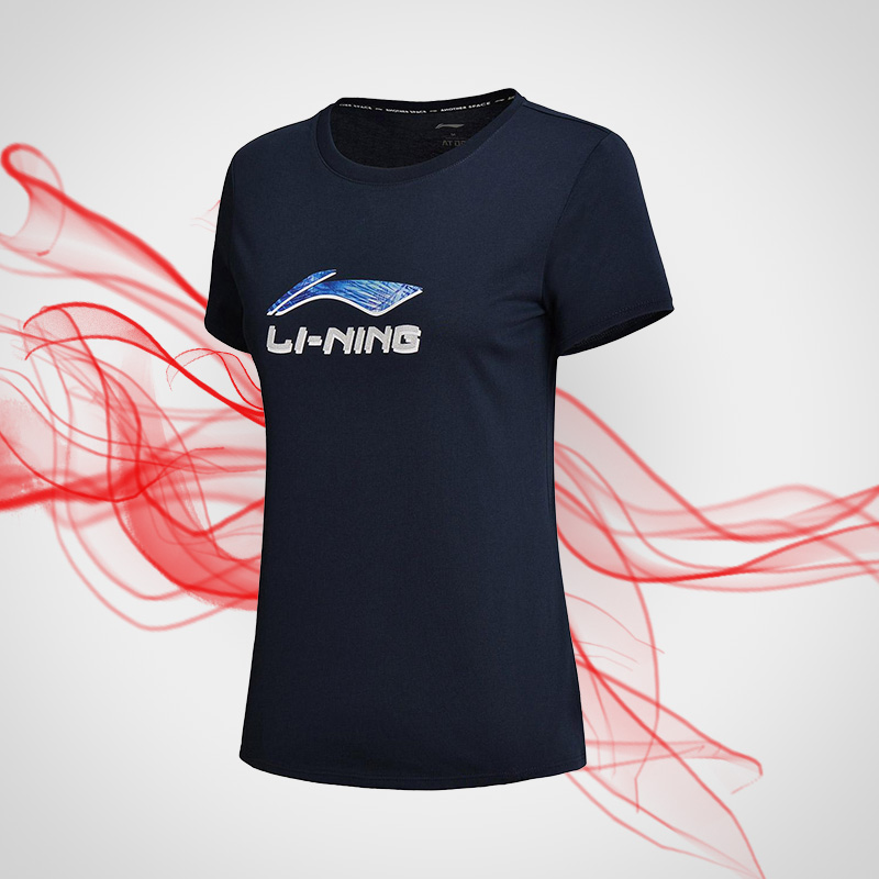 李宁正品18运动时尚系列女子短袖T恤文化衫AHSN122