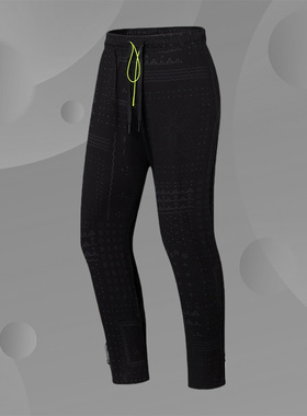 Lining/李宁正品健身系列女子宽松休闲直筒针织运动长裤AKLS948