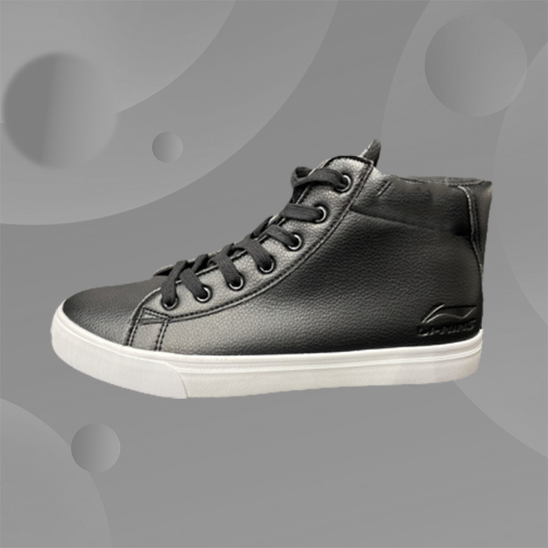 李宁正品男板鞋冬季新款轻便高帮加绒保暖耐磨运动休闲鞋AGCR483