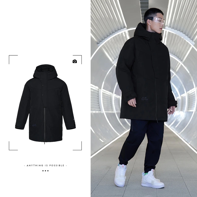 中国李宁星球大战联名系列冬季新款男中长款羽绒服AYMR211