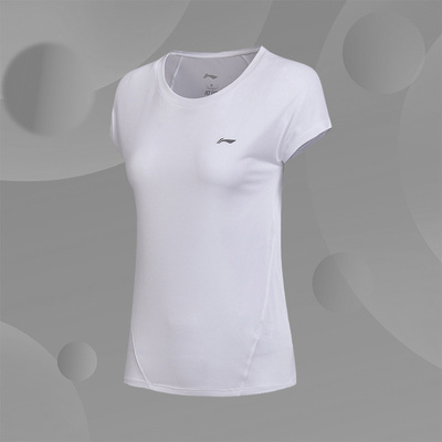 李宁女子短袖夏季女子跑步速干透气圆领轻薄运动T恤ATSN032