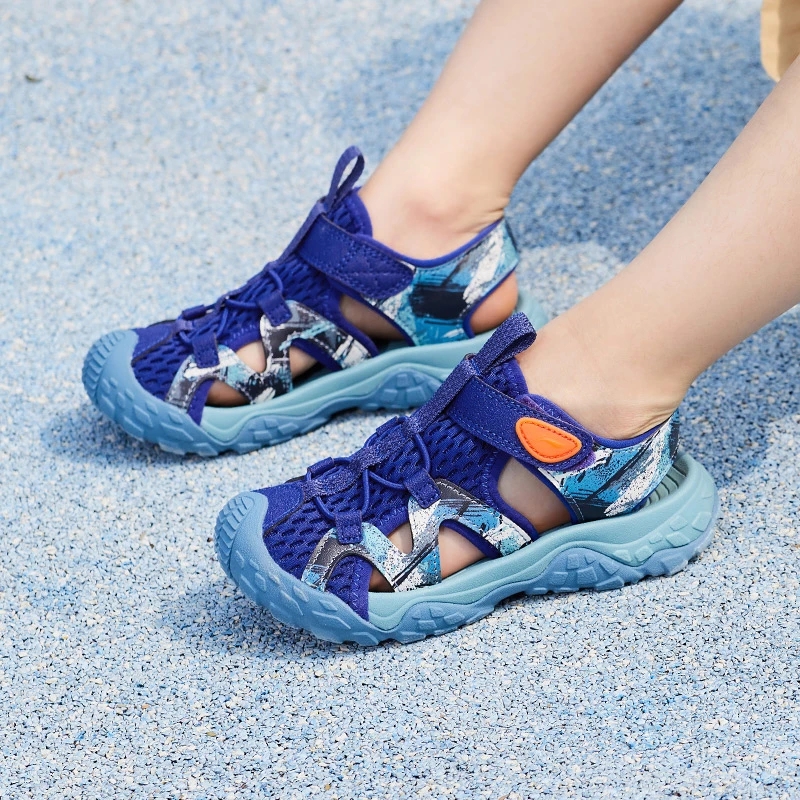 Lining/李宁正品新款儿童包头魔术贴舒适透气运动凉鞋YKKT022-1