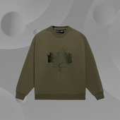 李宁春季 男子宽松圆领套头无帽运动休闲卫衣AWDS599