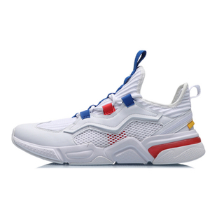 休闲鞋 复古潮流运动鞋 男鞋 春透气一体织时尚 AGCP111 新款 李宁正品