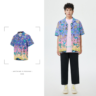 衬衫 Lining Harrington联名系列男子短袖 xSteven ASHT017 李宁正品