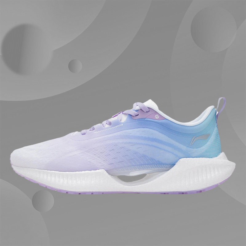 正品李宁夏新款跑步鞋男超轻19代透气紫兰棉花糖ARBS001-34