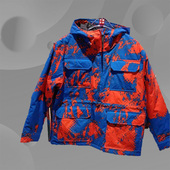 中国李宁外套秋冬男女同款 棉服AJMQ721 扎染时尚